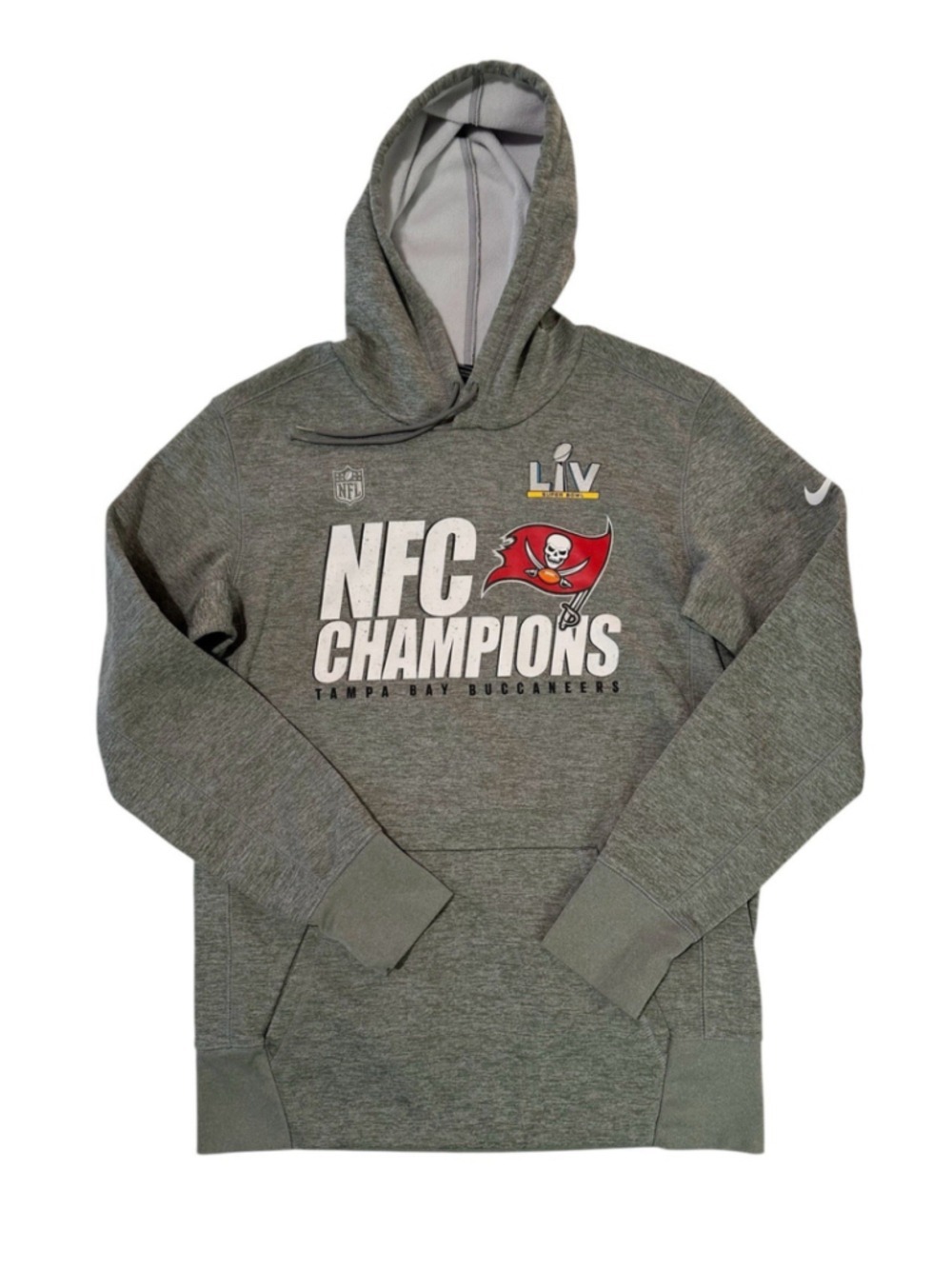 Nike NFC Champions Hoodie LIV Tampa Bay Buccaneers Men’s Medium Gray Dri-Fit